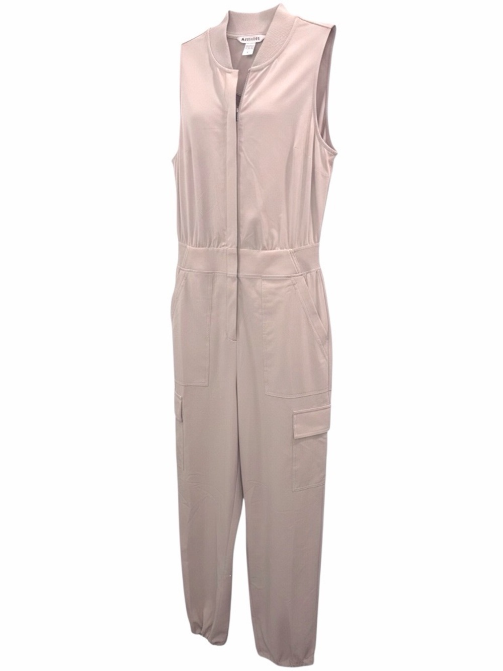 Athleta NWOT Sleeveless Utility Cargo Jumpsuit Beige Sand Size 2